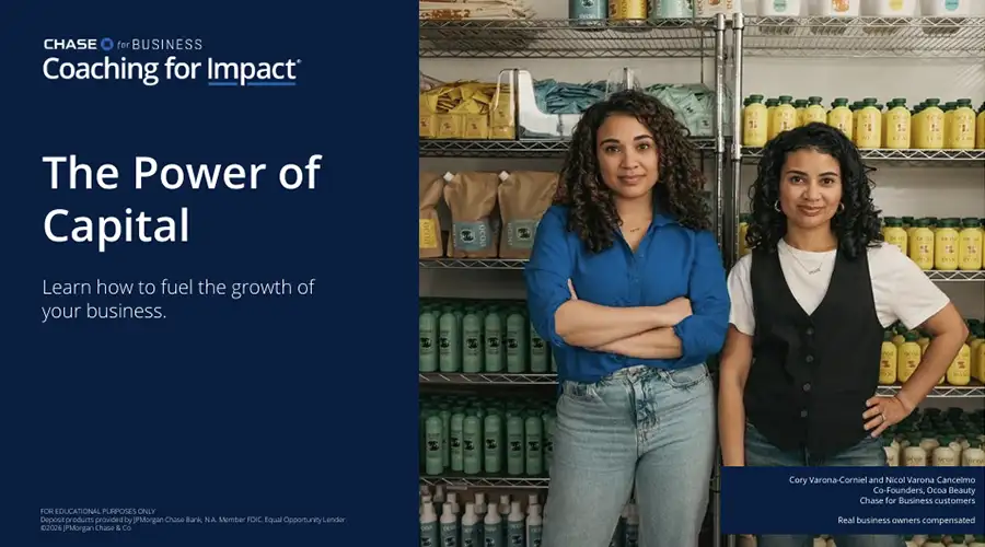 Chase for Business Coaching for Impact; The Power of Capital